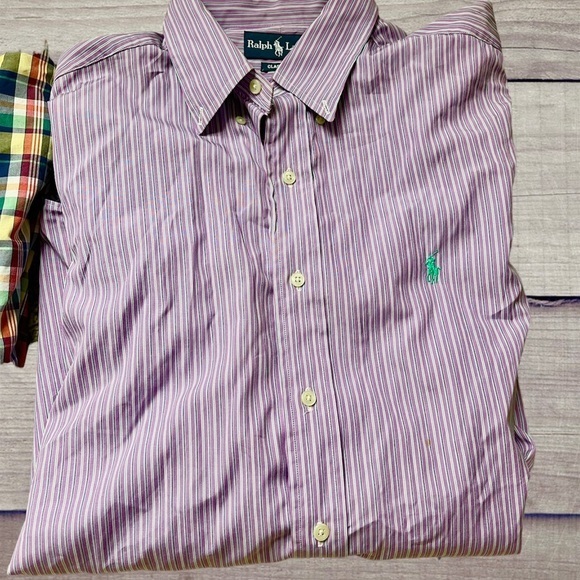 Ralph Lauren Shirt Men Size L Large Classic Fit Purple Checkered Multicolor LOT. - Picture 3 of 7